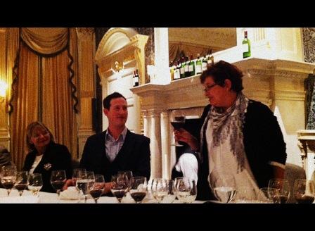 Casa Real winemaker Cecilia Torres with Peter and Jancis Robinson, photo courtesy Drinks Business