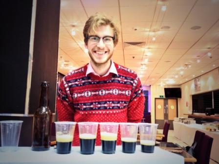 Yeastie boy: James Morton with his home-brew oatmeal porter