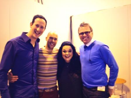 Backstage at the Saturday Kitchen stage with Lisa Riley