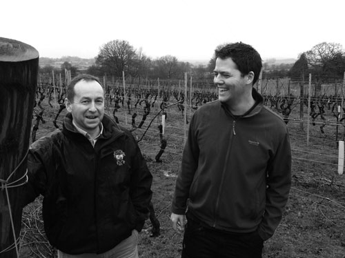 Viticulturist Richard and winemaker Josh at Chapel Down