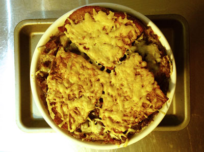 Pie. Recipe by Stephen Terry. Cooked by Susie Barrie. Enjoyed by Peter Richards.