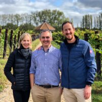 Susie & Peter with Danbury Ridge winemaker Liam Idzikowski, September 2019