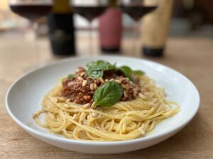 Spaghetti Bolognese on Wine Blast